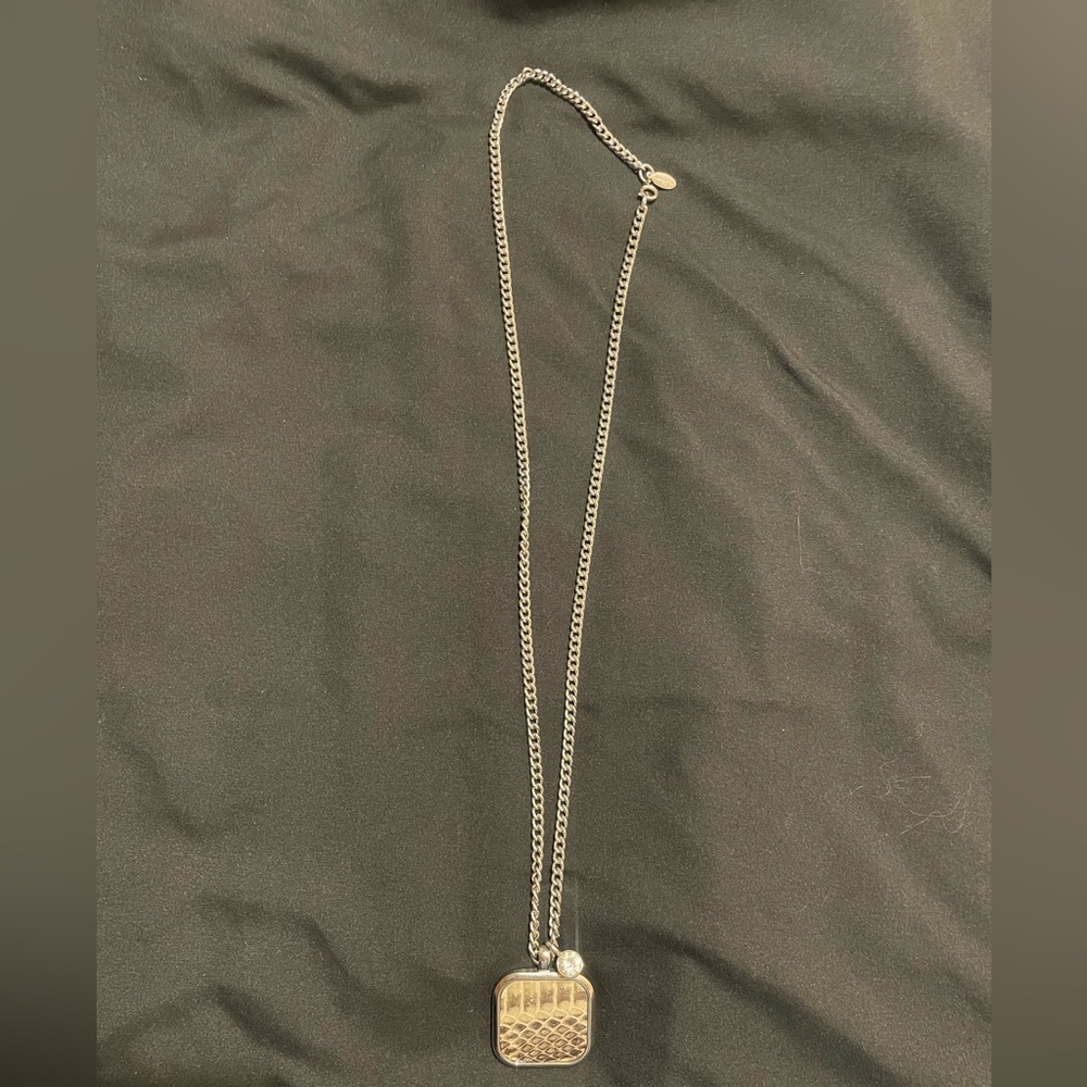 Ann Taylor Silver Snakeskin Pendant Necklace
